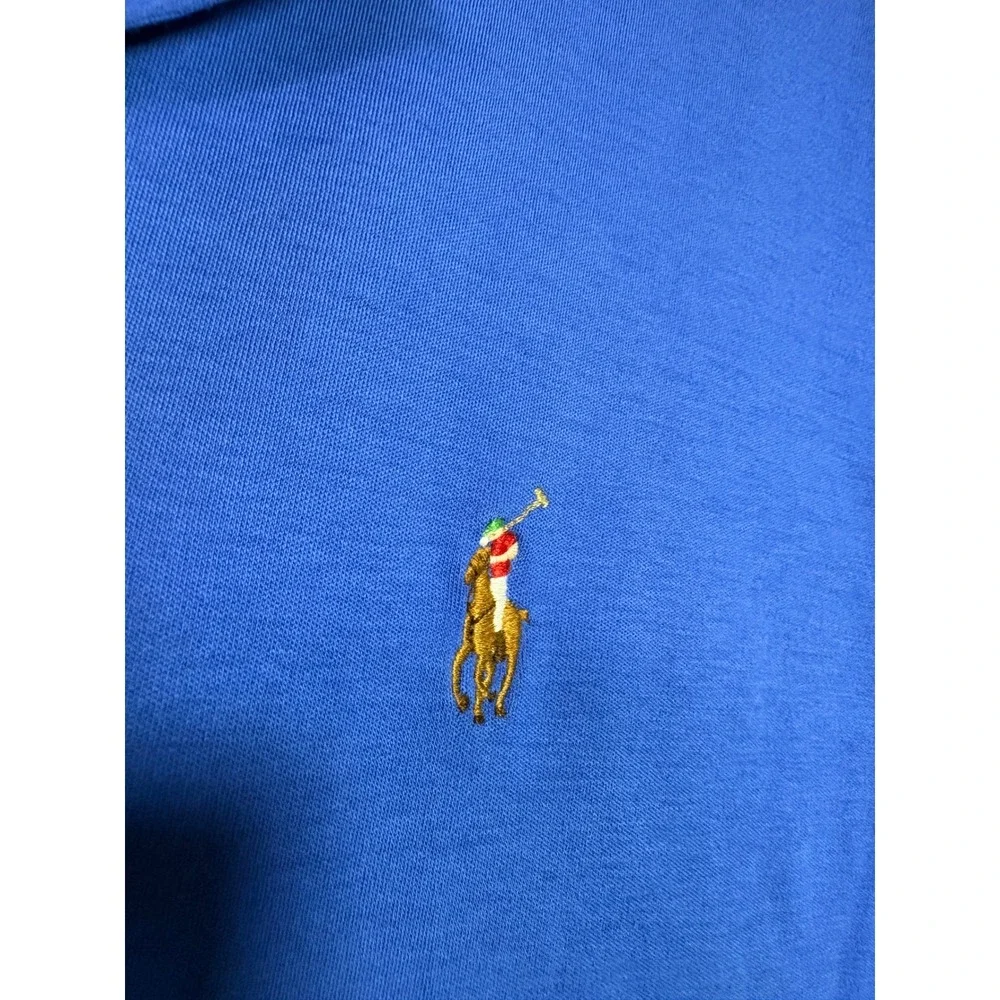 Polo Ralph Lauren Mens Pima Soft Touch Polo Shirt Blue Large Multi Pony Logo